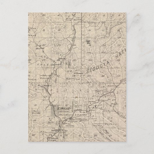 T1617S R2829E Tulare County Section Map Briefkaart (Voorkant)