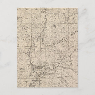 T1617S R2829E Tulare County Section Map Briefkaart