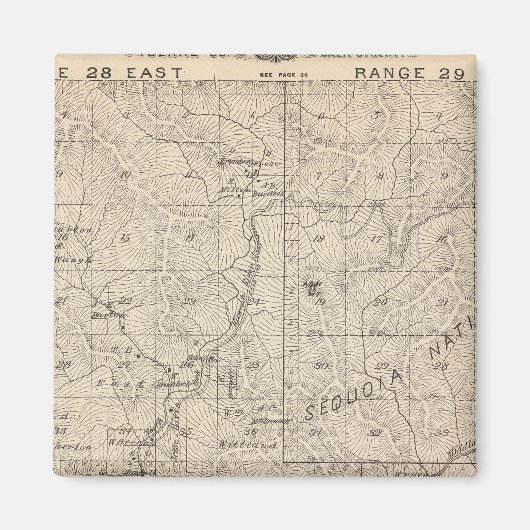 T1617S R2829E Tulare County Section Map Magneet (Voorkant)