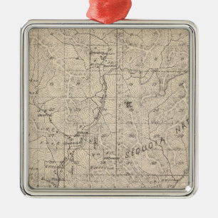 T1617S R2829E Tulare County Section Map Metalen Ornament