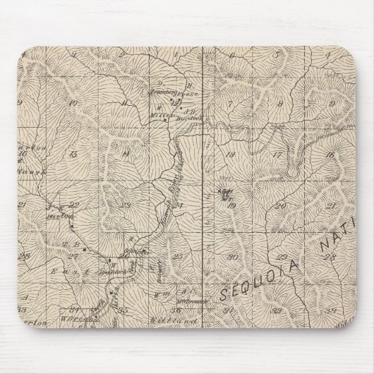T1617S R2829E Tulare County Section Map Muismat (Voorkant)