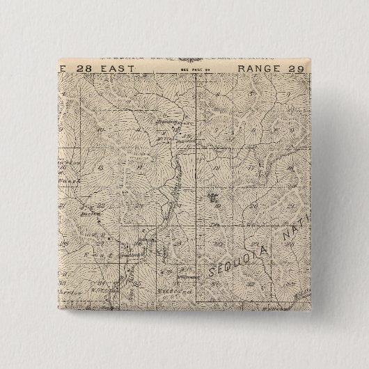 T1617S R2829E Tulare County Section Map Vierkante Button 5,1 Cm (Voorkant)