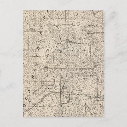 T1617S R3031E Tulare County Section Map Briefkaart (Voorkant)