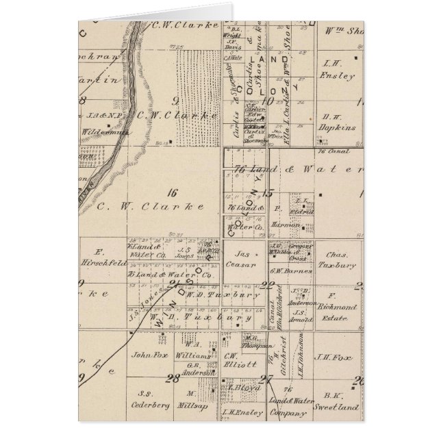 T16S R23E Tulare County Section Map (Voorkant)