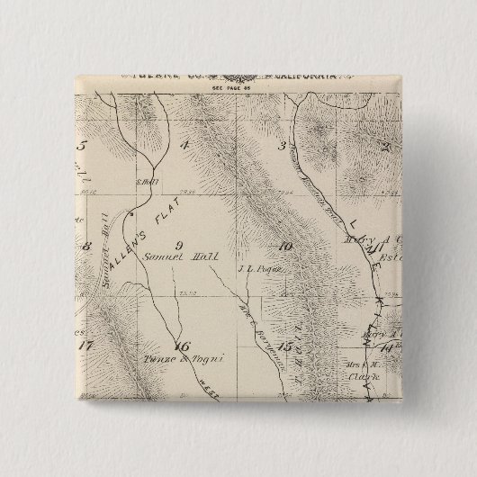 T16S R27E Tulare County Section Map Vierkante Button 5,1 Cm (Voorkant)