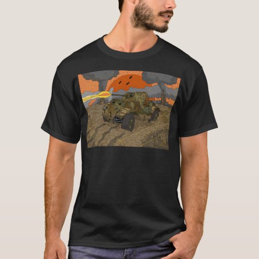 T17E1 Staghound WW2 Britse pantserwagen. T-shirt (Voorkant)