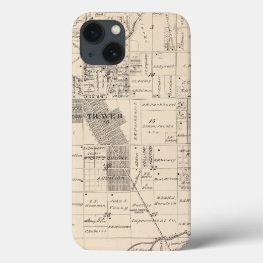 T17S R23E Tulare County Sectie Map Case-Mate iPhone Case (Achterkant)