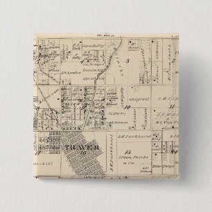 T17S R23E Tulare County Section Map Vierkante Button 5,1 Cm