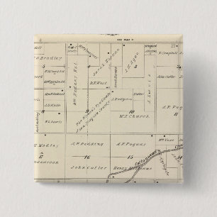T17S R24E Tulare County Section Map Vierkante Button 5,1 Cm