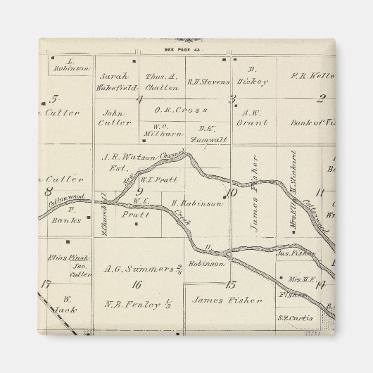 T17S R25E Tulare County Section Map Magneet (Voorkant)