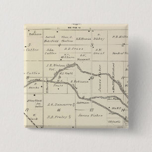 T17S R25E Tulare County Section Map Vierkante Button 5,1 Cm