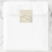 T17S R25E Tulare County Section Map Vierkante Sticker (Tas)