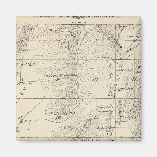 T17S R27E Tulare County Section Map Magneet (Voorkant)