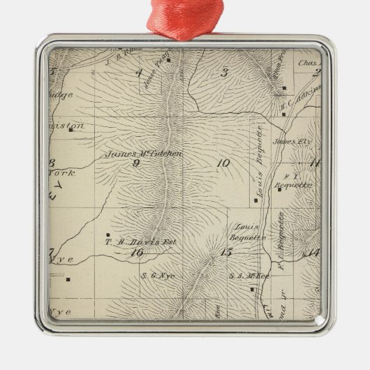 T17S R27E Tulare County Section Map Metalen Ornament (Voorkant)