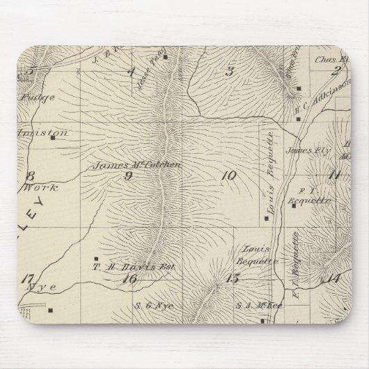 T17S R27E Tulare County Section Map Muismat (Voorkant)