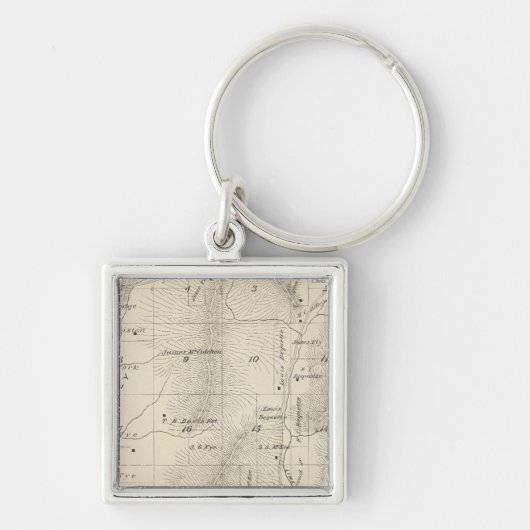 T17S R27E Tulare County Section Map Sleutelhanger (Voorkant)