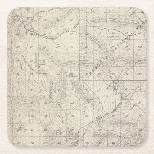 T1819S R2930E Tulare County Section Map Kartonnen Onderzetters