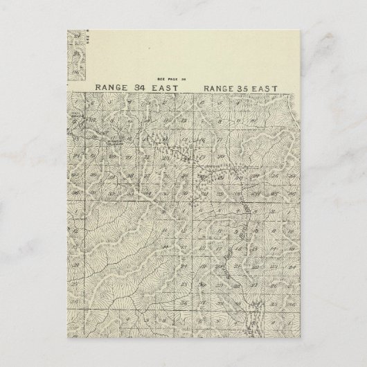 T1820S R3236E Tulare County Section Map Briefkaart (Voorkant)