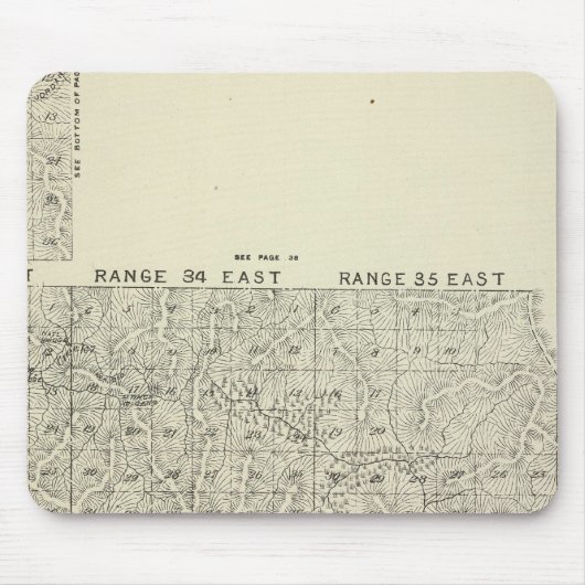 T1820S R3236E Tulare County Section Map Muismat (Voorkant)