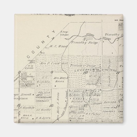 T18S R21E Tulare County Section Map Magneet (Voorkant)