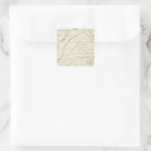 T18S R23E Tulare County Section Map Vierkante Sticker (Tas)