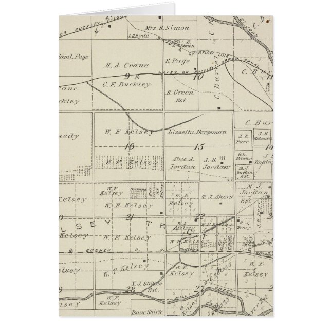 T18S R24E Tulare County Section Map (Voorkant)