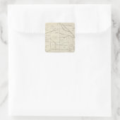 T18S R24E Tulare County Section Map Vierkante Sticker (Tas)