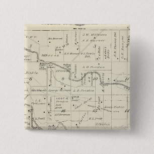T18S R25E Tulare County Section Map Vierkante Button 5,1 Cm