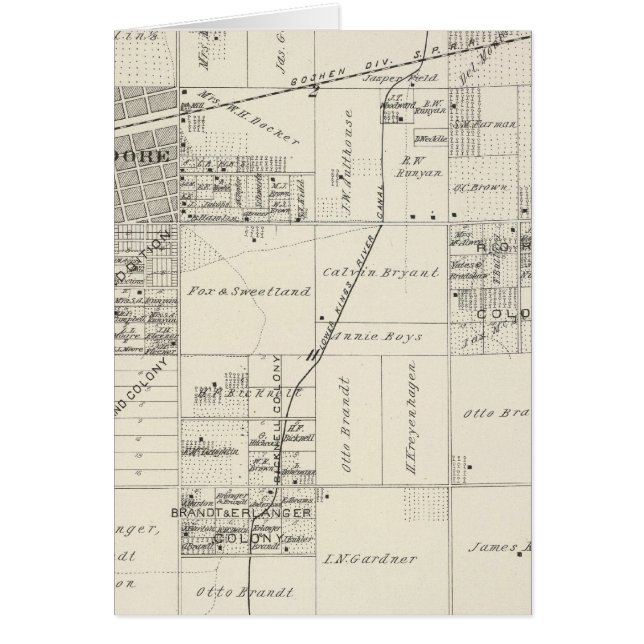 T19S R20E NE 1/4 Tulare County Section Map (Voorkant)