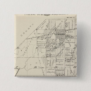 T19S R20E Tulare County Section Map Vierkante Button 5,1 Cm