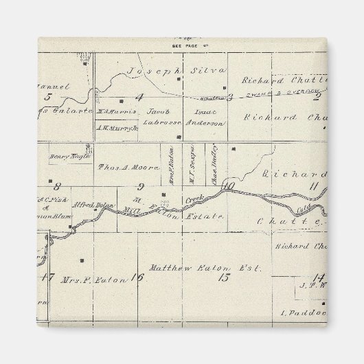 T19S R23E Tulare County Section Map Magneet (Voorkant)