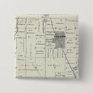 T19S R26E Tulare County Section Map Vierkante Button 5,1 Cm