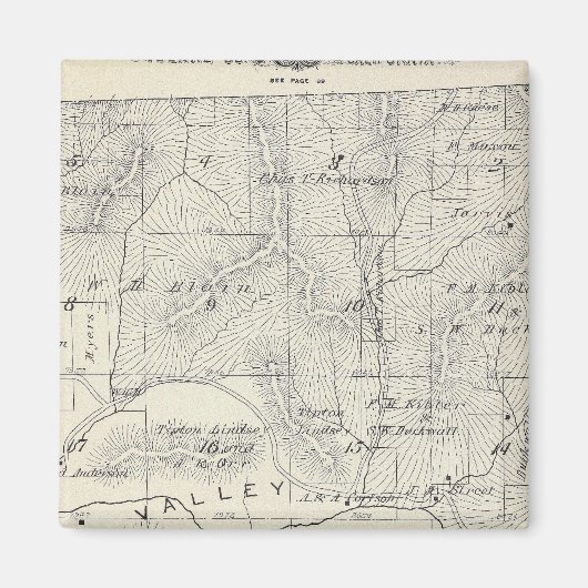 T19S R28E Tulare County Section Map Magneet (Voorkant)