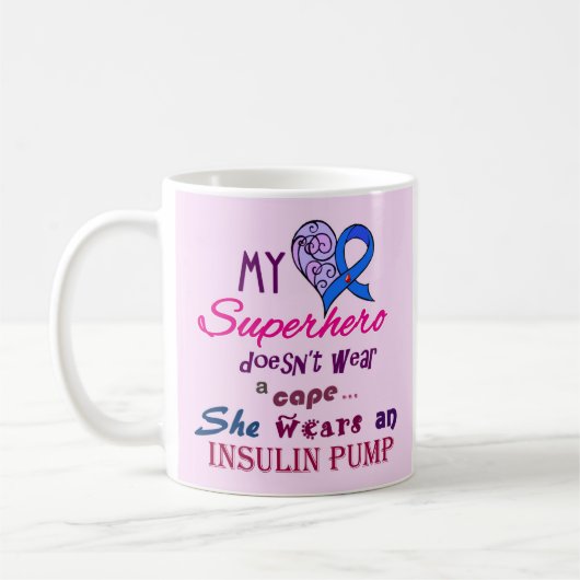 T1 Diabetes Awareness Coffee Mok My Superheld (Links)