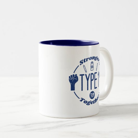 T1 Sterkere verbinding Tweekleurige Koffiemok (Voorkant rechts)