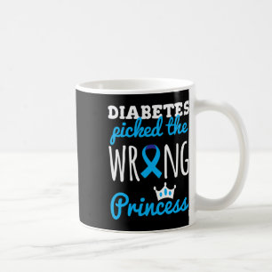 T1d Bewustheid Princess Girls Diabetic Blue Ribbon Koffiemok
