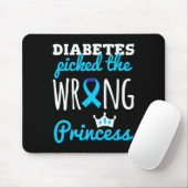 T1d Bewustzijn Prinses Meisjes Diabetische Diabete Muismat (Met muis)