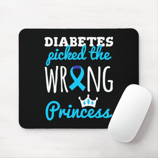 T1d Bewustzijn Prinses Meisjes Diabetische Diabete Muismat (Met muis)