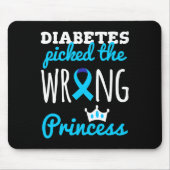 T1d Bewustzijn Prinses Meisjes Diabetische Diabete Muismat (Voorkant)