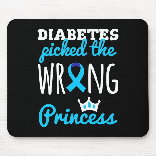 T1d Bewustzijn Prinses Meisjes Diabetische Diabete Muismat (Voorkant)