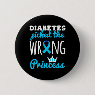 T1d Bewustzijn Prinses Meisjes Diabetische Diabete Ronde Button 5,7 Cm