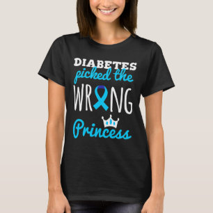 T1D Bewustzijn Prinses Meisjes Diabetische Diabete T-shirt