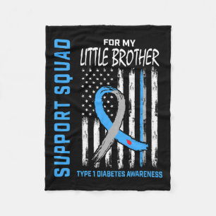 T1d Bewustzijnsvlag Little Brother Type 1 Diabetes Fleece Deken