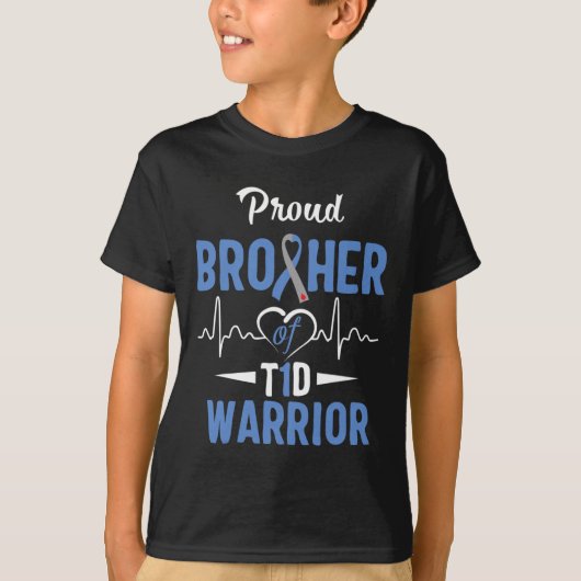 T1D Broederdiabetes type 1 T-shirt (Voorkant)