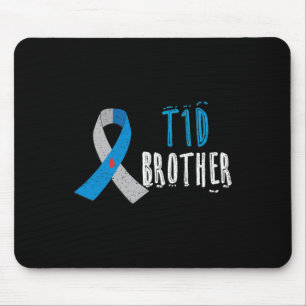 T1d Brother Blauwe Lint Type 1 Diabetes Bewustzijn Muismat
