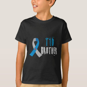 T1d Brother Blauwe Lint Type 1 Diabetes Bewustzijn T-shirt