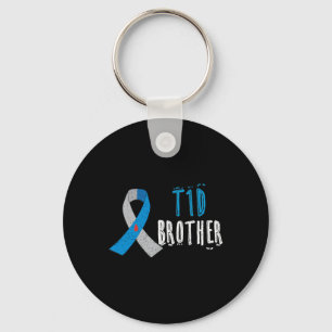 T1d Brother Blue Ribbon Type 1 Diabetes Awareness Sleutelhanger