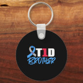 T1D Brother Type 1 Diabetes Bewustmaking Verwant Sleutelhanger (Voorkant)