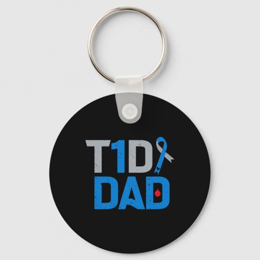 T1d Dad Diabetes Awareness Support Fight Survivor Sleutelhanger (Voorkant)