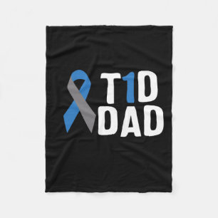 T1d Dad Diabetes Awareness Type 1 Insuline Pancrea Fleece Deken